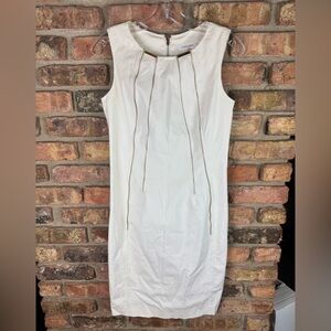 Calvin Klein Gold Zipper Workwear Sheath Dress